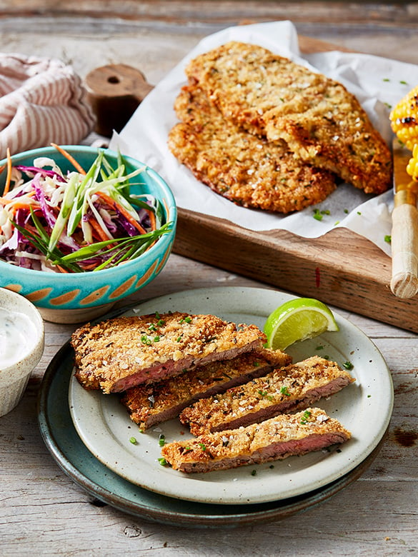 Parmesan and Lime Veal Schnitzels