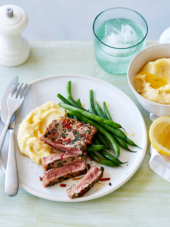 Veal scotch fillet with sage, lemon & chilli