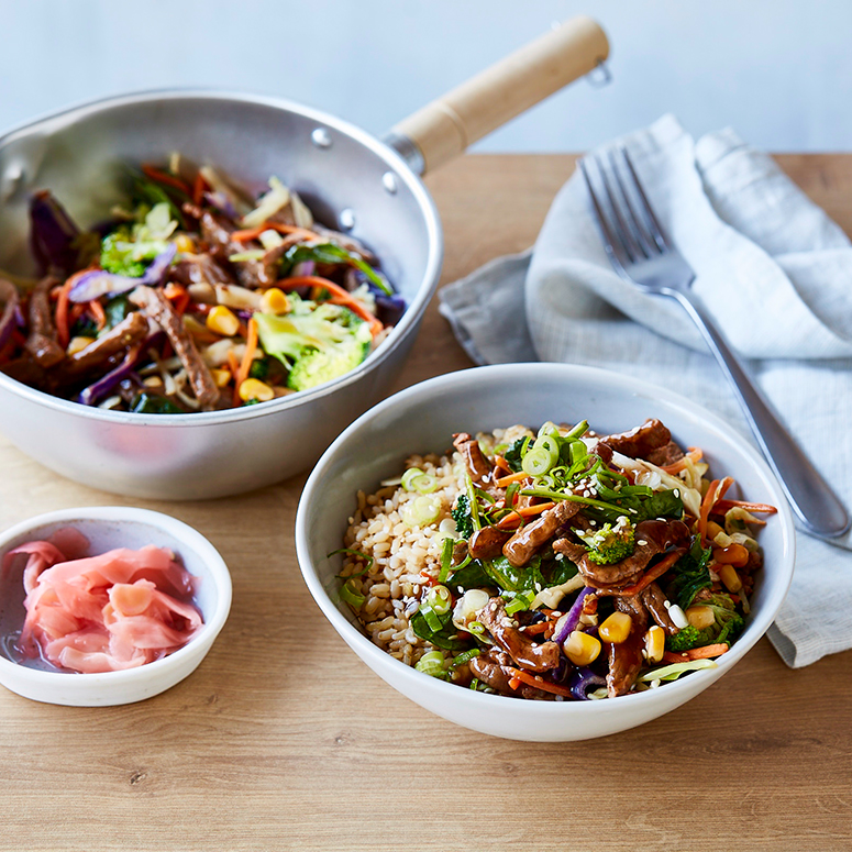 Veal stir-fry with sesame rice
            |
Australian Veal