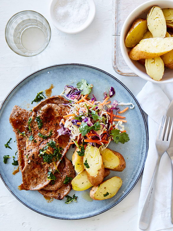 Veal steaks with zesty gremolata