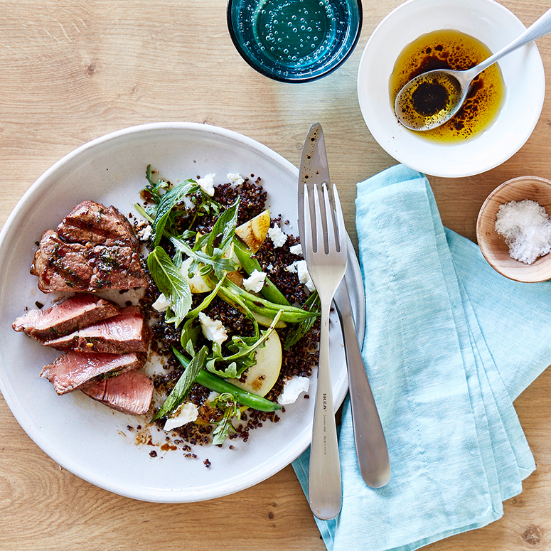 Barbecued veal eye fillet with rocket quinoa salad | Australian Veal