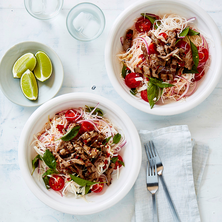 Chilli basil veal with vermicelli noodles | Australian Veal