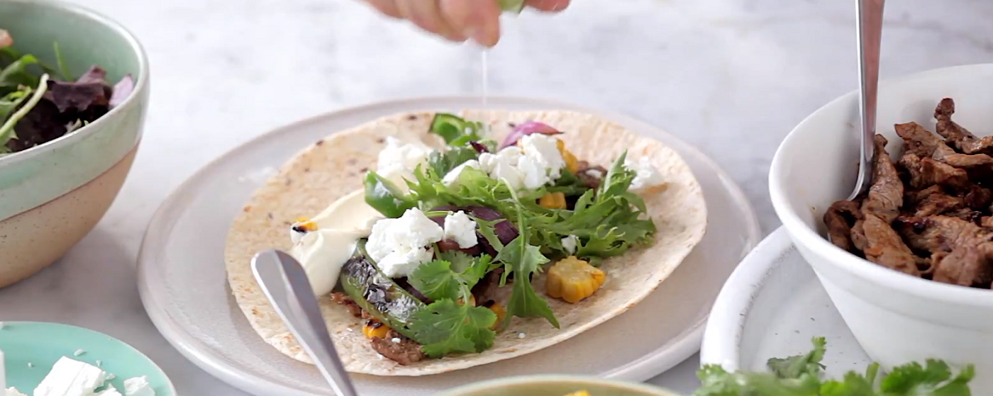 Veal steak fajitas with corn & feta | Australian Veal