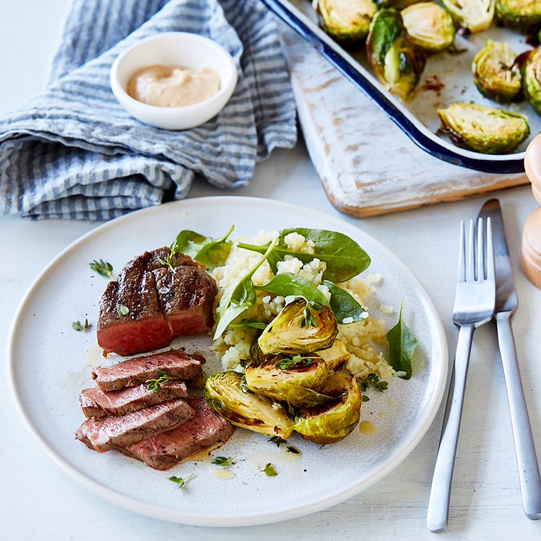 Veal eye fillet with brussels sprouts | Australian Veal