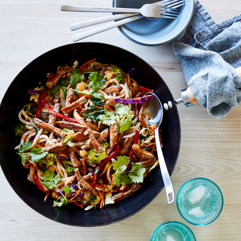 Wok tossed hoisin veal, Asian vegetables & noodles | Australian Veal